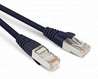 Патч-корд PC-LPM-STP-RJ45-RJ45-C5e-1M-LSZH-BK экранированный, (100% Fluke Component Tested),  1 м, черный Hyperline